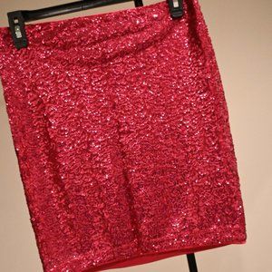 Mini Skirt / HM Divided / Deep Pink with Sequins / Size Small / NEVER WORN NWT